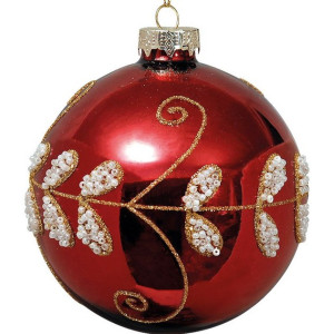 Μώβ Γυάλινη Χριστουγεννιάτικη Μπάλα 10cm (ΣΕΤ 4 ΤΜΧ)